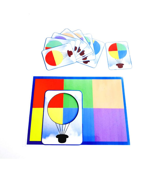 Activité pratique Montessori, jeu d'association des couleurs